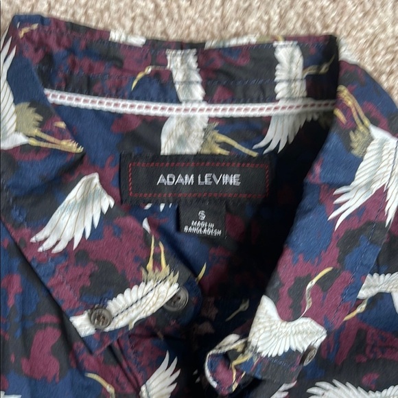 Adam Levine Collection Casual Blue and White Button Down Shirt - Picture 2 of 4
